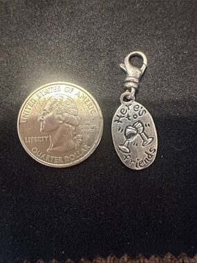 Silpada Silver 'Here's to Friends' Oval Toasting Charm